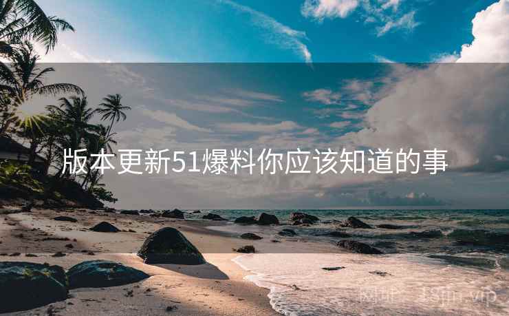 版本更新51爆料你应该知道的事