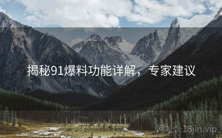 揭秘91爆料功能详解，专家建议