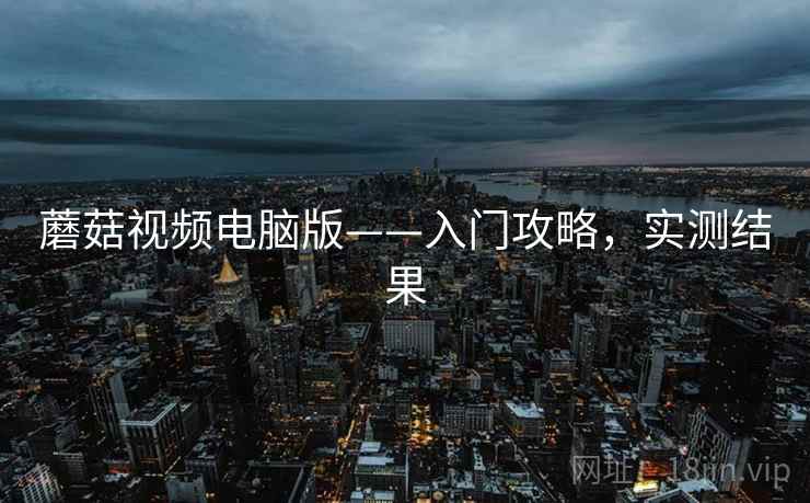 蘑菇视频电脑版——入门攻略，实测结果