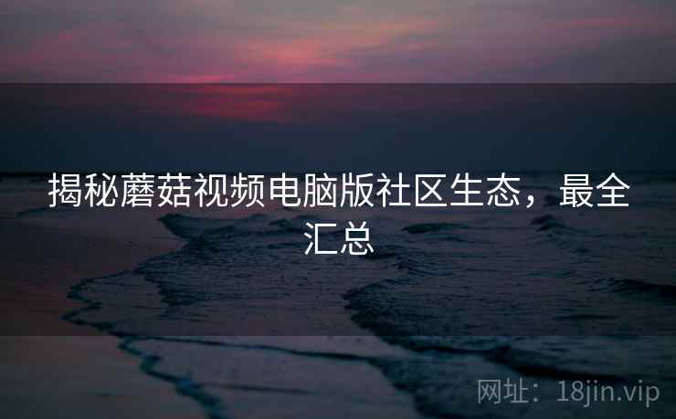 揭秘蘑菇视频电脑版社区生态，最全汇总
